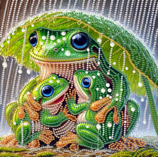 Diamond Painting Frosch Familie